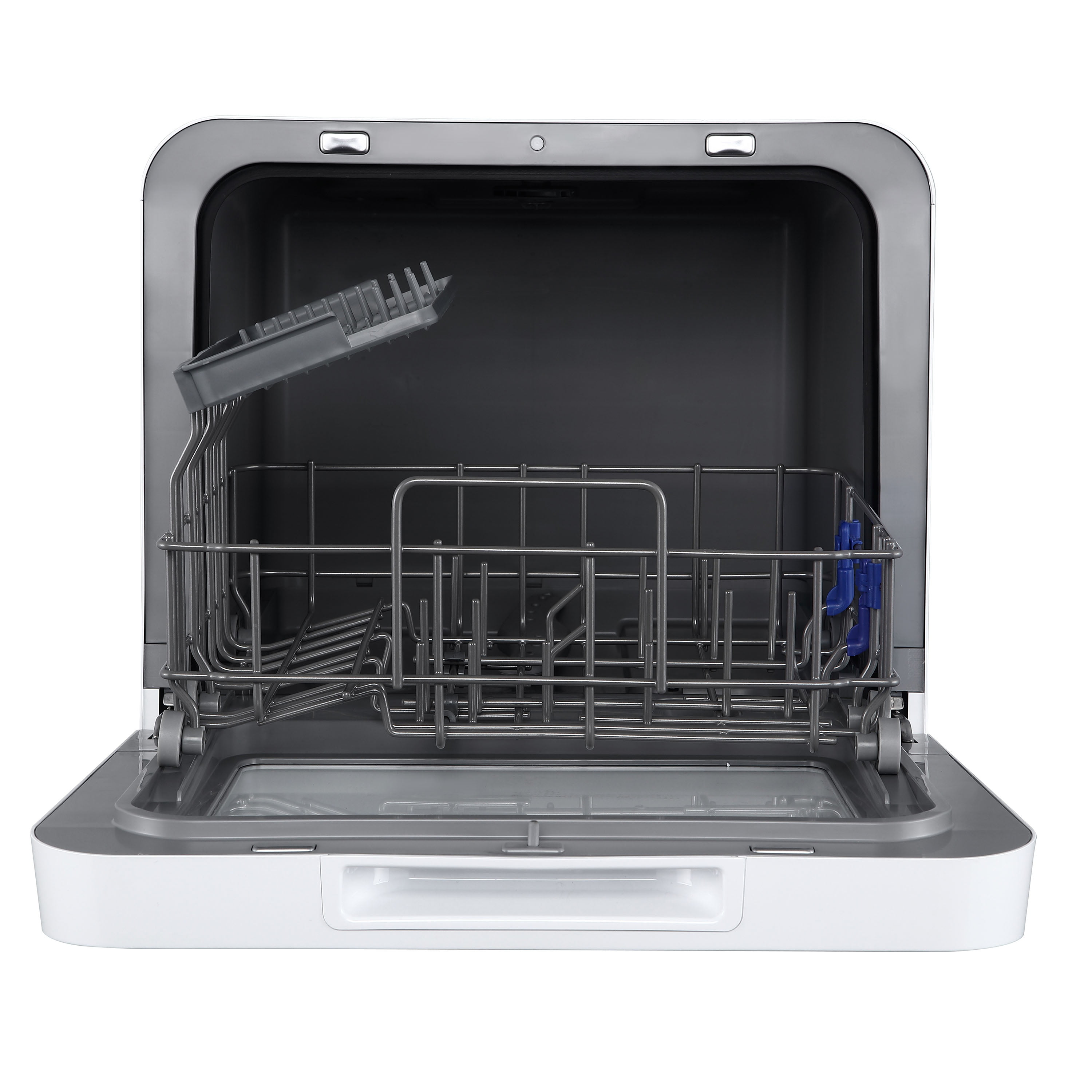 I'm trying out this tiny Farberware dishwasher that's about the size of a  large microwave. It's the only portable dishwasher to my knowledge that has  a built in water tank; no faucet