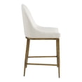 thumbnail image 2 of Lalia Modern Upholstered Curved Back Counter Height Bar Stool with Metal Frame, Matte Gold, 2 of 9