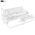 thumbnail image 4 of Sectional Couches for Living Room, Convertible Sectional Sofa L Shaped Couch with Tufting Backrest & Armrest, Comfy Sofa Couch with Metal Legs, 3-Seat Small Sofa Couch for Bedroom, Small Space, Yellow, 4 of 7