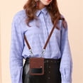 thumbnail image 3 of Dteck for Samsung Galaxy Z Flip 4 5G Case, Crossbody Phone Case Cover with Detachable Lanyard, PU Leather Cover for Samsung Flip 4 2022, Brown, 3 of 5