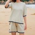 thumbnail image 2 of RMGVDSD Women Summer Two Piece Outfits Sweatsuits Casual Short Sleeve Pullover Tops Matching Shorts Loungewear Set Comfy Loungewear Matching Set, 2 of 4