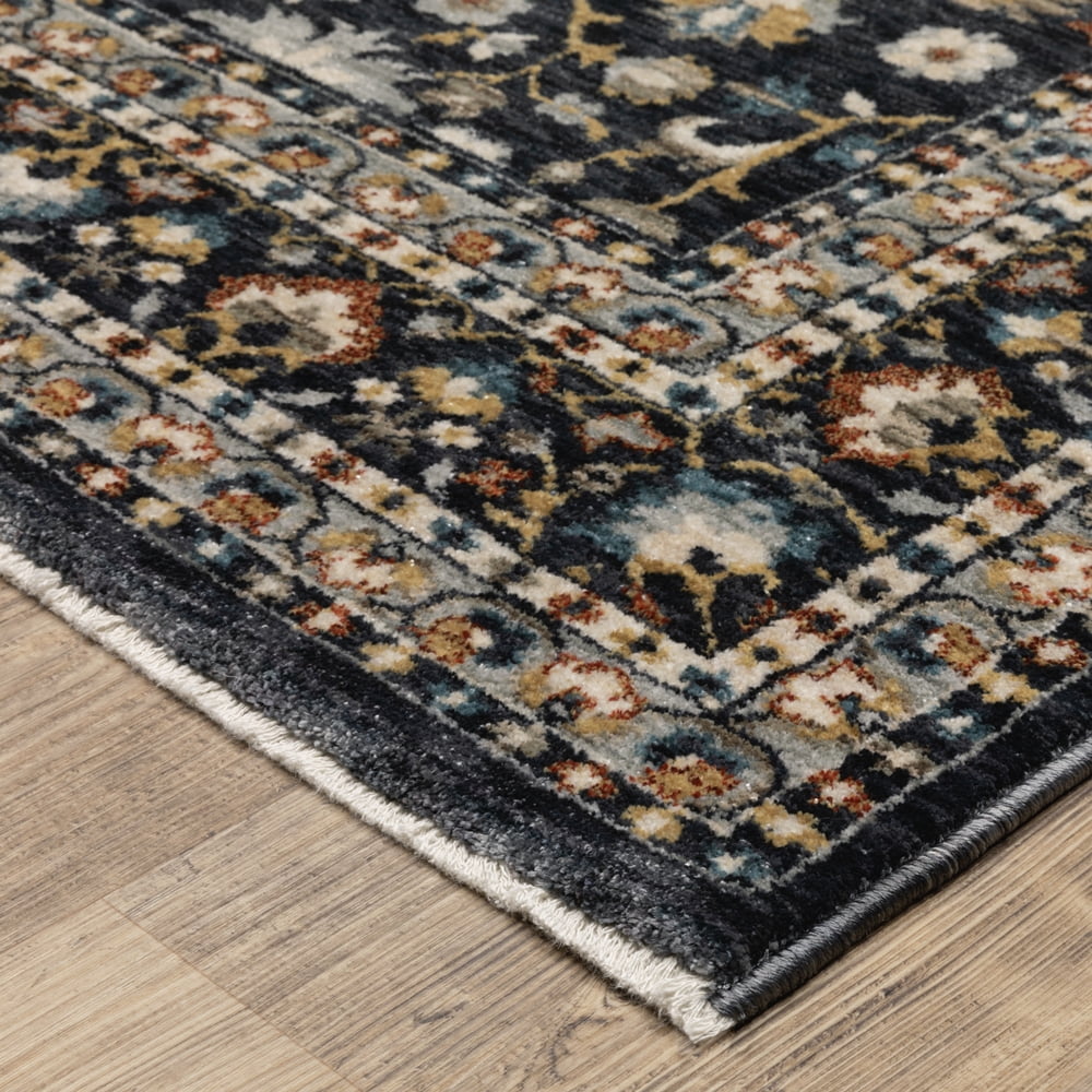 Oriental Weavers Eliana Area Rug - ELI04 - 2'3" x 7'6" - in Blue/ Multi - Vintage Inspired, Stain Resistant, Family and Pet Friendly , Entryway, Hallway Runner Rug