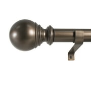 Decopolitan Ball Single Telescoping Drapery Rod Set, Short, Bronze, 18 to 36-Inch