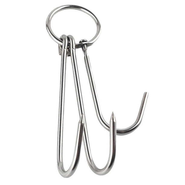 Siruishop 3-Prong Meat Hook Swivel Stainless Steel Sausage Meat Hook Kitchen 0.35x25cm Other 0.35x25cm