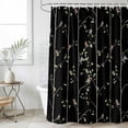 thumbnail image 4 of Sparrow Bathroom Shower Curtains with 12 Hooks Polyester Waterproof Shower Curtain for Stalls and Bathtubs Spring Birds on The Branches Vintage Country Black Decorative Bathroom Curtain 54x78 Inches, 4 of 8