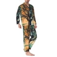 thumbnail image 2 of Bingfone Men's Pajama Set 2 Piece Loungewear PJs, Long Sleeve with Pajama Pants-Seasonal Tree Reflection, 2 of 7