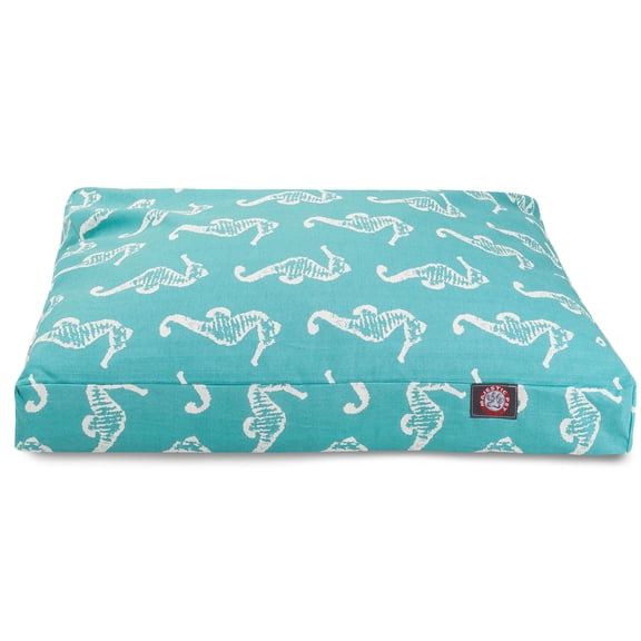 Majestic Pet | Sea Horse Rectangle Pet Bed For Dogs, Removable Cover, Teal, Large