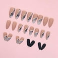 thumbnail image 3 of Press on Nails Medium Almond Fake Nails French Tips False Nails 24 pcs Stick on Nails for Women, 3 of 5