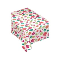 Amscan Flannel-Backed Table Cover, 52" x 90", Summer Luau Aloha