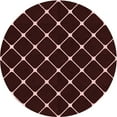 thumbnail image 1 of Ahgly Company Indoor Round Patterned Chocolate Brown Area Rugs, 5' Round, 1 of 1