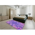 thumbnail image 5 of Ahgly Company Machine Washable Indoor Round Transitional Blue Violet Purple Area Rugs, 8' Round, 5 of 7