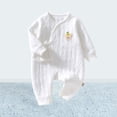 thumbnail image 4 of Nilvkv Newborn Onesies, Newborn Sleepers, Toddler Bear Face Print Long Sleeve Cotton Romper Soft Fall Winter White 0-4 Months, 4 of 5