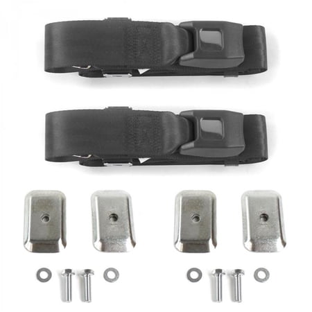 SafeTBoy Standard 2 Point Charcoal Lap Bucket Seat Belt Kit with Bracketry & 2 Belts for 1988-1998 Chevy Truck