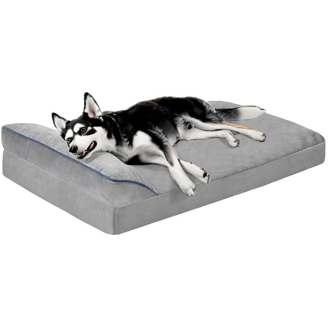 Cama Ortopédica para Perros Linglucky Viscoelástica XL Extraíble y Lavable con Base Antideslizante