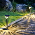 thumbnail image 4 of twinkle star 50 lumens 42x brighter solar path lights solar garden lightssolar landscape lights outdoor for lawn patio yard driveway, matte black, 4 pack, 4 of 8