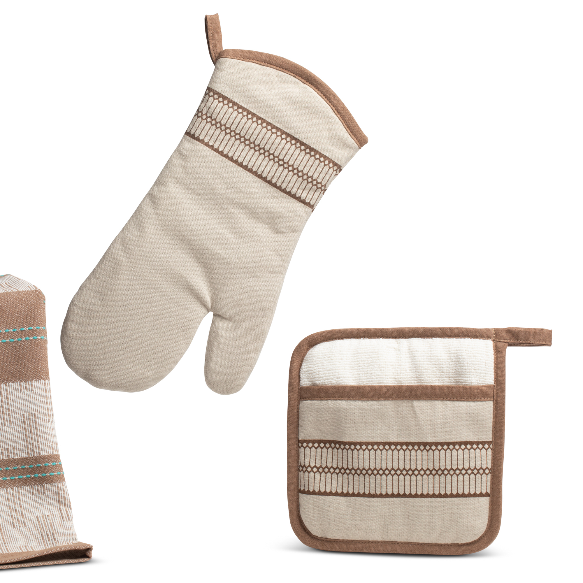 Yellowstone 3-Piece Oven Mitt, Pot Holder, & Tea Towel Kitchen Linen Set, John Collection