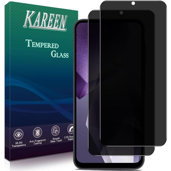 2 Pack Privacy Screen Protector for Samsung Galaxy A26 5G Anti Spy Private Tempered Glass Film, Anti-Scratch, Bubble Free, Case Friendly