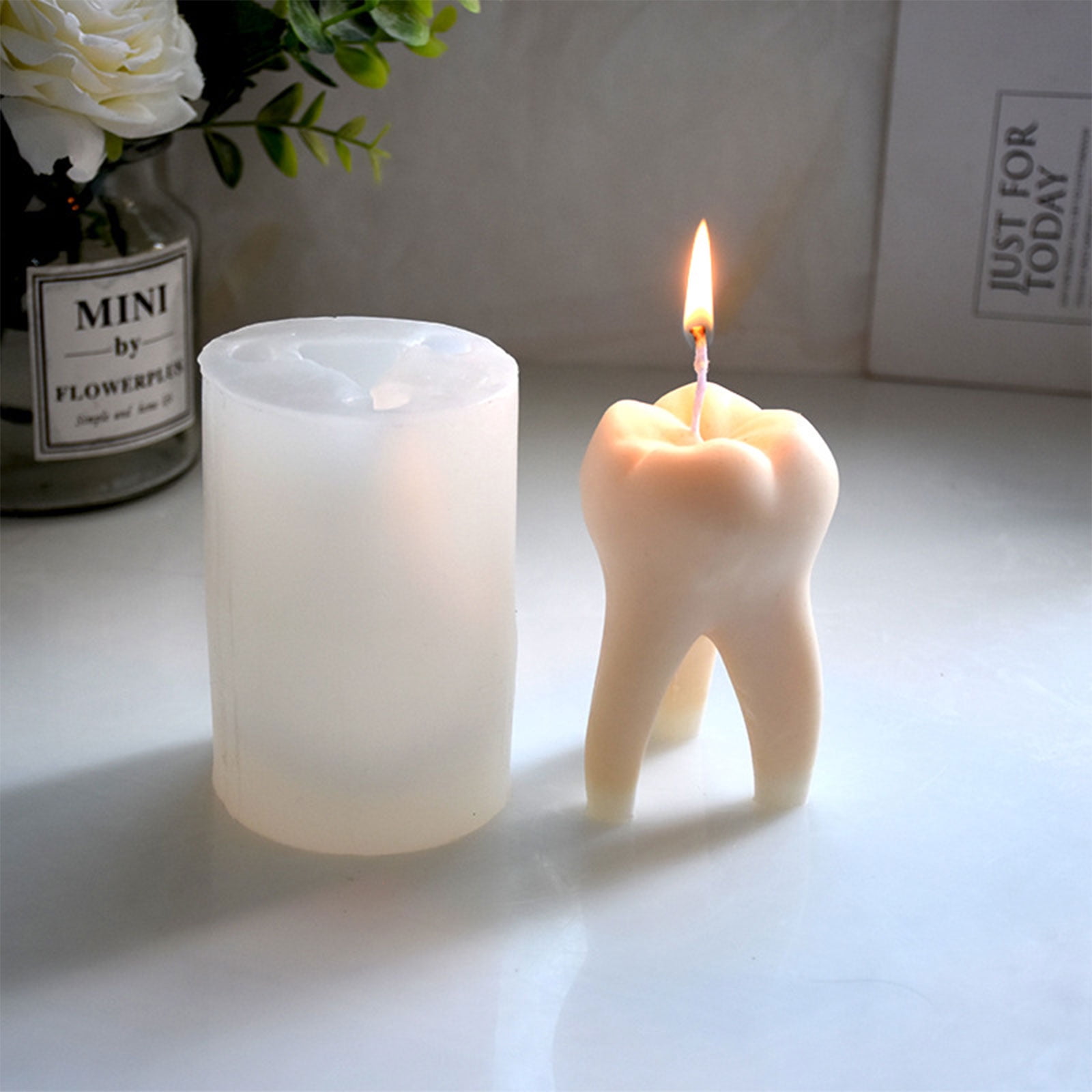 3D Teeth Candle Silicone Mold for DIY Handmade Candle Plaster Ornament Soap Mould Handicrafts Making Tool