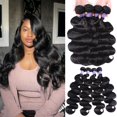 thumbnail image 1 of Paquetes de cabello humano 12A 26 28 30 30 pulgadas Paquetes de ondas corporales Extensiones de cabello humano 400 g Onda corporal virgen brasileña sin procesar 4 piezas Ofertas Extensiones onduladas, 1 of 5