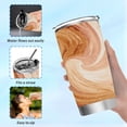 thumbnail image 6 of 11oz Stainless Steel Tumbler with Straw, Double Wall Insulated Travel Tumbler Brown and Peach Swirling, 6 of 7