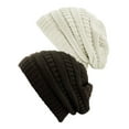 thumbnail image 1 of Bonnet Tricoté pour Femmes (Lot de 2), Ivoire/marron, 1 of 1