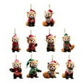 thumbnail image 2 of Dserhfy 10 Pcs Christmas Ornaments Cute Raccoon Wooden Hanging Ornaments Animal Themed Christmas Tree Decoration for Holiday Party Decor, 2 of 7