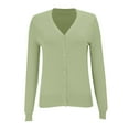 thumbnail image 4 of Uqiangy Open Front Knitted Sweater Fall Coats For Women 2025 Short Cardigans For Women Fluffy Knit Open Front Cardigan Sweater Short Sleeve Button Up Sweater Mint Green M, 4 of 9