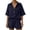 Navy, variant on Two Piece Sets for Women Half Sleeve Casual Button Down Shirts Drawstring Loose Fit Summer Shorts Vacation Outfits Navy 2XL