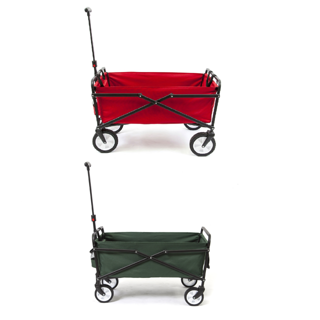 Seina Chariot Compact Pliant, Vert avec Seina Chariot Pliant en Acier, Rouge