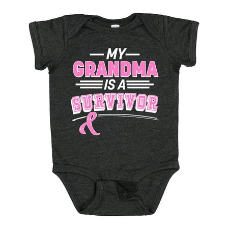 

Inktastic My Grandma is a Survivor Breast Cancer Awareness Gift Baby Boy or Baby Girl Bodysuit