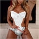 thumbnail image 2 of Lencería sexy para mujer Encaje Sexy Body de una pieza Encaje Trim Bowknot Decor Teddies Fridja nalpqowj12655, 2 of 8