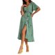 thumbnail image 2 of Vestido floral, vestido con cuello en V, vestido cruzado sexy, vestido con cuello en V, calidad superior, 2 of 6