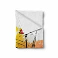 thumbnail image 2 of Retro Soft Flannel Fleece Throw Blanket, Woman on a Pink Motorcycle Trend Vogue Fashion in Paris Eiffel Tower Art Print, Cozy Plush for Indoor and Outdoor Use, 60" x 80", Orange and Red, by Ambesonne, 2 of 6