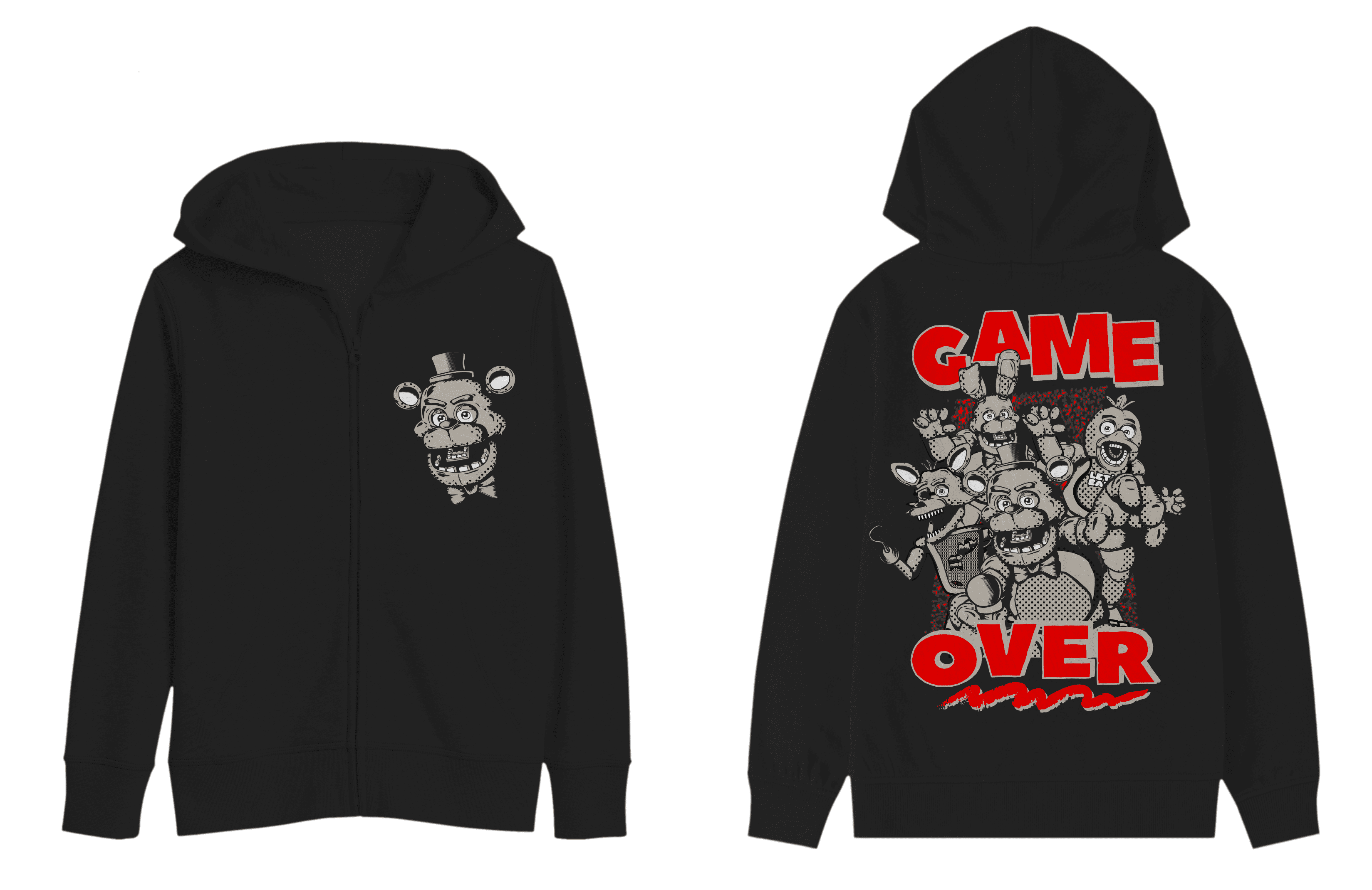 Youth Boys Five Nights at Freddy's 3 pc Hoodie T-Shirt Jogger T-shirt combo-Large