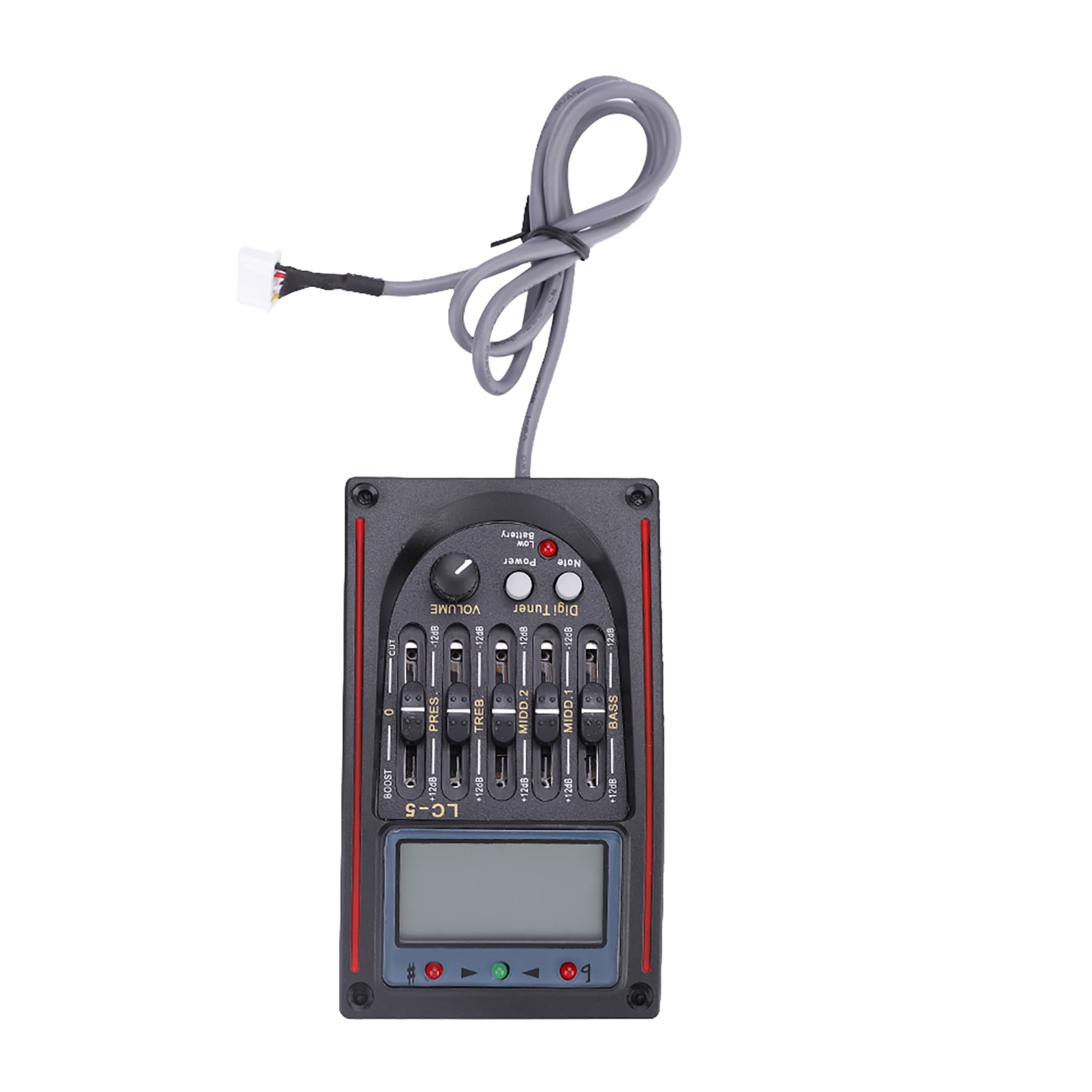 LCD 5-Band Acoustic Guitar Preamp EQ LC-5 Equalizer Tuner Piezo Pickup