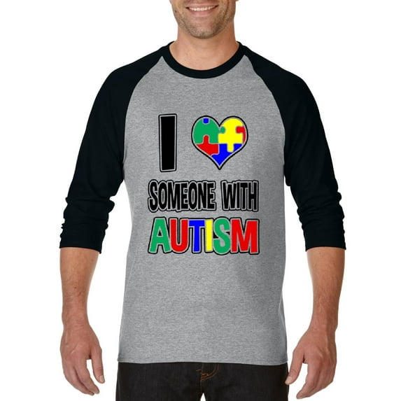 Artix - Mens Raglan Sleeve Baseball T-Shirts - I Love Someone With Autism