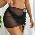 thumbnail image 6 of Huowey Women Sheer Wrap Knot Waist Skirt Cover Up Skirt Beach Wrap Bikini Shiny Wraps Cover Ups For Swimwear Pool Bathing Suit Honeymoon Cruise Trendy Wear, 6 of 9