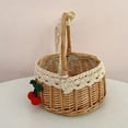 thumbnail image 4 of Handheld Wicker Picnic Basket - Vine Material, Washable Linen Lining, Retro Design - for Fruit/Snacks, Weddings/Picnics, Decorative Storage, 4 of 8