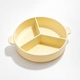 thumbnail image 6 of Round Divided Food Tray with Handles, 3 Compartment Meal Prep Bowl, Microwave Reusable Silicone Lunch Container for Adults, Portion Control, 6 of 9