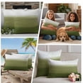 thumbnail image 5 of Sage Green Ombre Outdoor Waterproof Pillow Covers, Modern Abstract Art Texture Decorative Square Throw Pillowcase Sofa Cushion Sham for Patio/Couch/Chair, 16"x16" 2 Pack, 5 of 8
