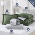 thumbnail image 4 of LammaLoe Full-Size Comforter Set, With Sheets, Reversible Bed In A Bag 7 Piece, Bedding Set, Olive Green, 4 of 7
