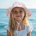 thumbnail image 2 of LIIPEE Girls Boys Sun Cap Summer Fashion Cartoon Printed Wide Brim Adjustable Strap Beach Playground Protection Bucket Hat Girls Cute Sunscreen Sunshade Hats,Light Pink,Xs, 2 of 6
