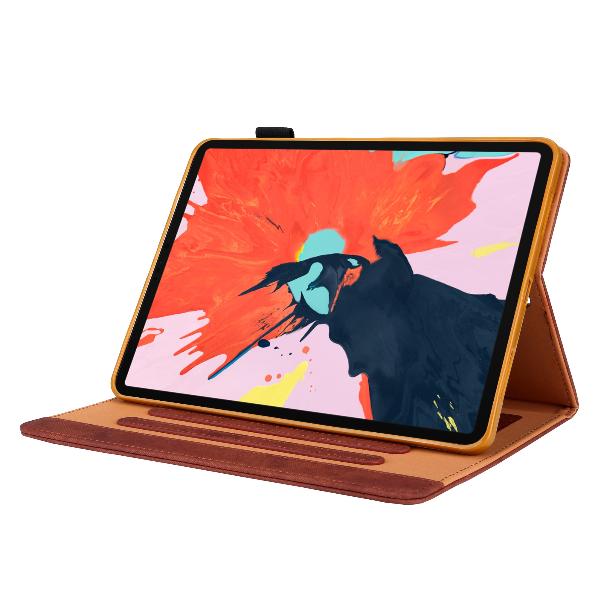 for iPad 10th Gen 10.9" (2022) Case, Retro Card Slot Cover with Pencil Holder, Multi-Angle Viewing Stand, Pocket Design, Folio Leather Case for Apple iPad 10th Gen 10.9" - Brown