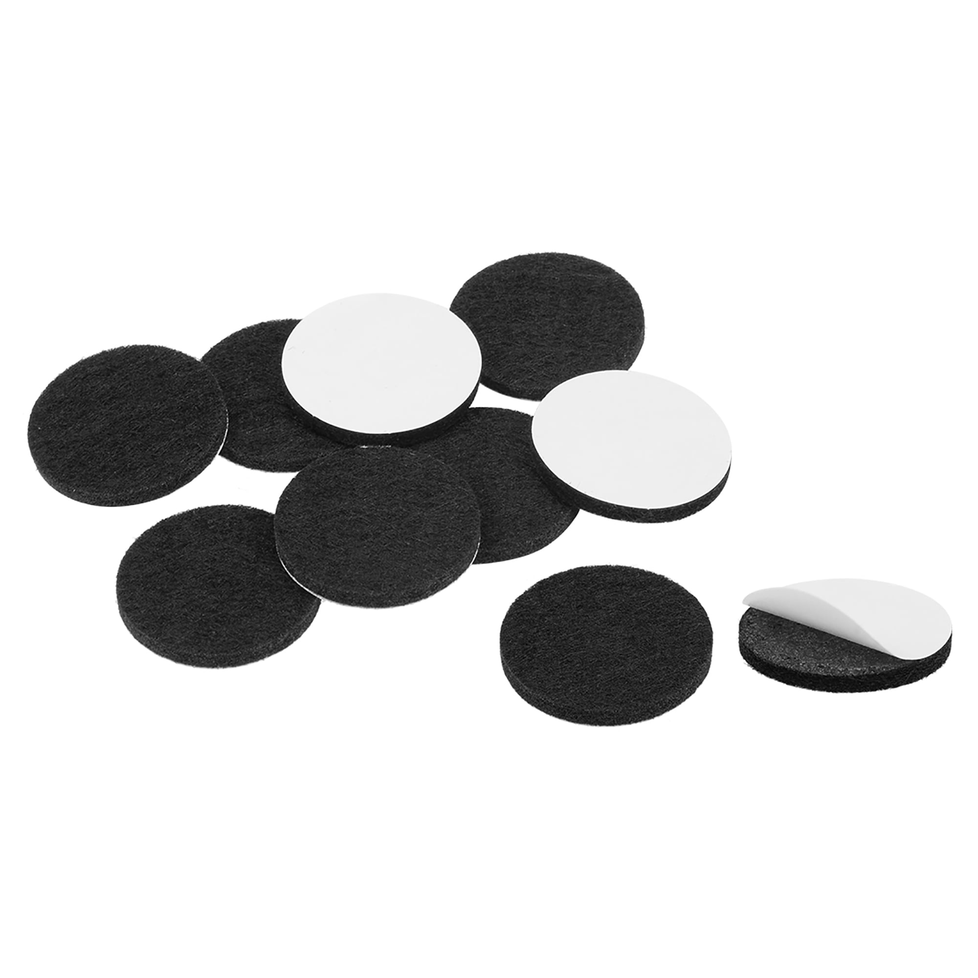 Furniture Pads Adhesive Felt Pads, 30mm Dia 3mm Thick Round Black 10Pcs