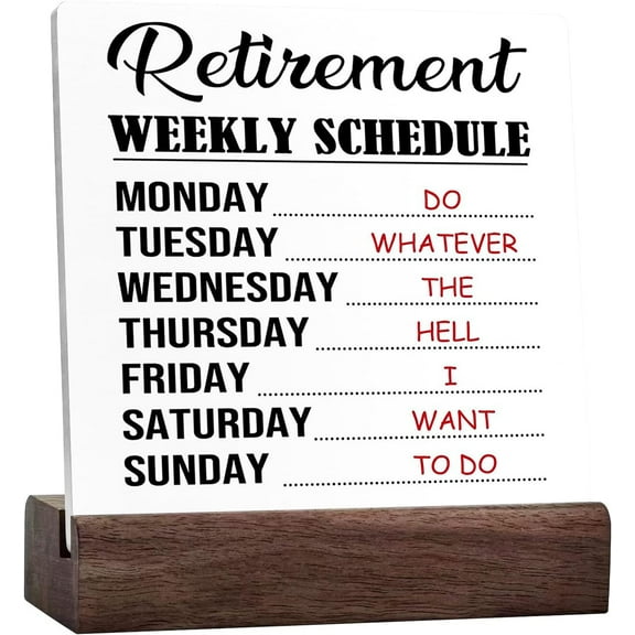 Ceramic Sign 4x4 Inch Retirement Retirement Weekly Schedule Ceramic Plaque Sign Desk DéCor For Retirement Party Decoration Funny Farewell Gifts Going Away Gift For Coworker Colleagues Friends
