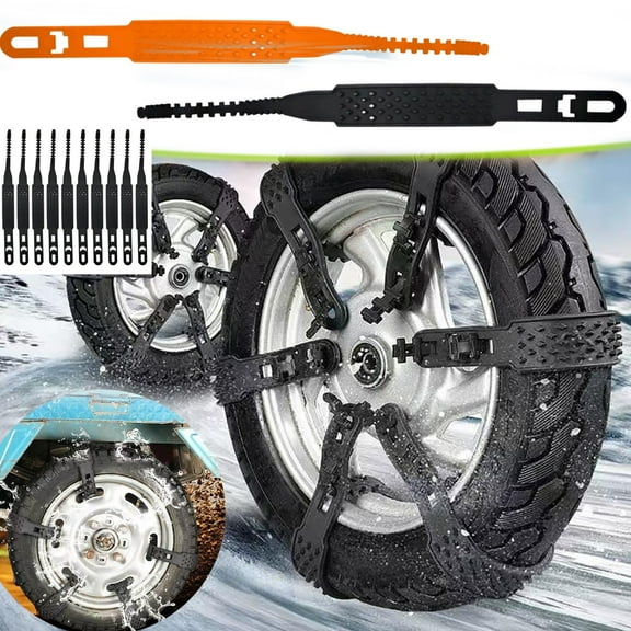 10Pc Reusable Tire Spikes For Trespassers,Tie Tire Chains,Tire Traction Straps,Snow Tire Straps,Tie Snow Chains,Snow Ties For Tires,Portable Car Winter Tires Wheel Chain Pickup Trucks Suv