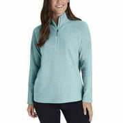 Eddie Bauer Ladies' Fleece Quarter Zip Classic Fit Pullover, Sea Blue Small