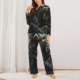 thumbnail image 2 of Honeii Surreal Panda Warrior print Women's Pajama Sets Long Sleeve Button Down Sleepwear Nightwear Soft Pjs Lounge Sets-Large, 2 of 7
