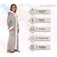 thumbnail image 4 of Silver Lilly Womens Zippered Sherpa Trim Fleece Robe with Hood - Warm Plush Luxury Bathrobe (Grey, 3X-Large), 4 of 6