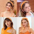 thumbnail image 6 of Ljudmp Headbands for Women Hairband Faux Leather Headband for Female Plastic Hard Headdress Plain Color Headwear Hair Accessories Orange, 6 of 6
